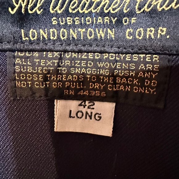 Clipper Mist Londontown Corp. Men's Overcoat All Weather Black Size 42 - Picture 2 of 9